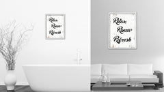 Relax Renew Refresh Vintage Saying Gifts Home Decor Wall Art Canvas Print with Custom Picture Frame