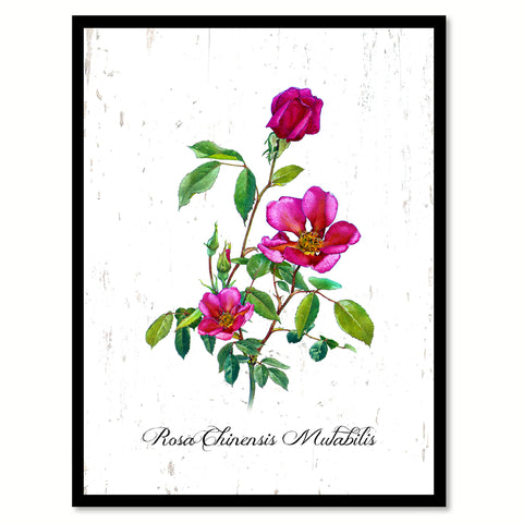 Purple Rose Flower Canvas Print with Picture Frame Floral Home Decor Wall Art Living Room Decoration Gifts