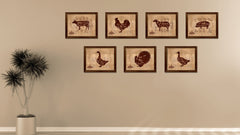 Crab Meat Cuts Butchers Chart Canvas Print Picture Frame Home Decor Wall Art Gifts