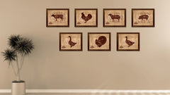 Pork Meat Pig Cuts Butchers Chart Canvas Print Picture Frame Home Decor Wall Art Gifts