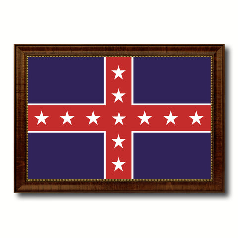 Army of Tennessee Military Flag Canvas Print with Brown Picture Frame Home Decor Wall Art Gift Ideas