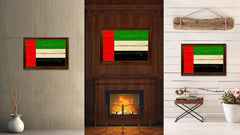 United Arab Emirates Country Flag Vintage Canvas Print with Brown Picture Frame Home Decor Gifts Wall Art Decoration Artwork