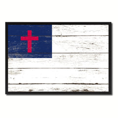 Kayso Christian Religious Flag Vintage Canvas Print with Picture Frame Home Decor Man Cave Wall Art Collectible Decoration Artwork Gifts