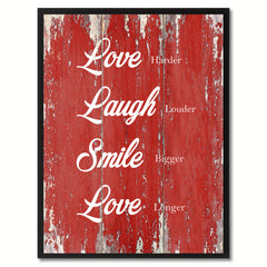 Love Laugh Smile Love Happy Quote Saying Gift Ideas Home Décor Wall Art