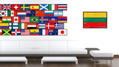 Lithuania Country National Flag Vintage Canvas Print with Picture Frame Home Decor Wall Art Collection Gift Ideas