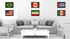 Iran Country Flag Texture Canvas Print with Black Picture Frame Home Decor Wall Art Decoration Collection Gift Ideas