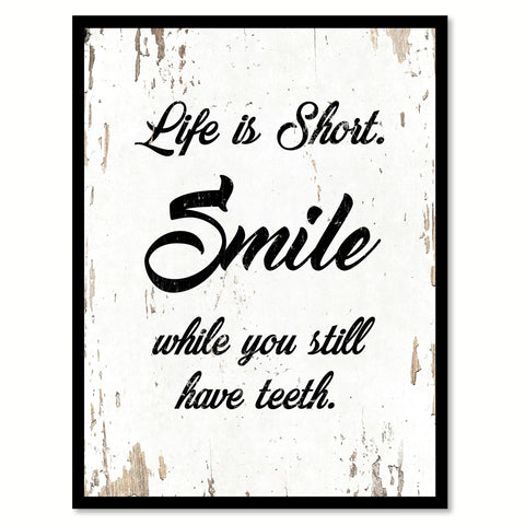 Life Is Short Smile Quote Saying Home Decor Wall Art Gift Ideas 111802