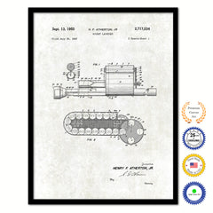 1955 Rocket Launcher Old Patent Art Print on Canvas Custom Framed Vintage Home Decor Wall Decoration Great for Gifts