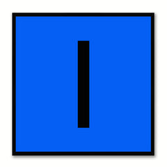 Alphabet I Blue Canvas Print Black Frame Kids Bedroom Wall Décor Home Art