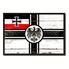Imperial German Navy 1867-1871 War Military Flag Vintage Canvas Print with Picture Frame Home Decor Man Cave Wall Art Collectible Decoration Artwork Gifts