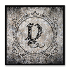 Alphabet Y Black Canvas Print Black Frame Kids Bedroom Wall Décor Home Art