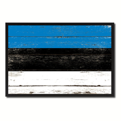 Estonia Country National Flag Vintage Canvas Print with Picture Frame Home Decor Wall Art Collection Gift Ideas