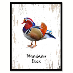 Mandarin Duck Bird Canvas Print, Black Picture Frame Gift Ideas Home Decor Wall Art Decoration