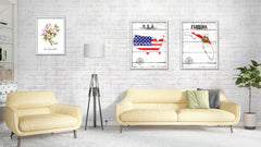 Florida Flag Gifts Home Decor Wall Art Canvas Print with Custom Picture Frame