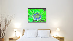 Green Gazania Flower Framed Canvas Print Home Décor Wall Art
