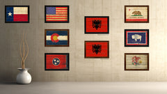 Albania Country Flag Vintage Canvas Print with Black Picture Frame Home Decor Gifts Wall Art Decoration Artwork