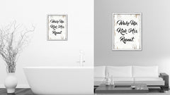 Wake Up Kick Ass Repeat Vintage Saying Gifts Home Decor Wall Art Canvas Print with Custom Picture Frame