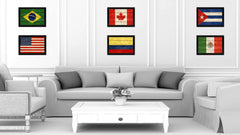 Colombia Country Flag Texture Canvas Print with Black Picture Frame Home Decor Wall Art Decoration Collection Gift Ideas