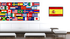 Spain Country National Flag Vintage Canvas Print with Picture Frame Home Decor Wall Art Collection Gift Ideas
