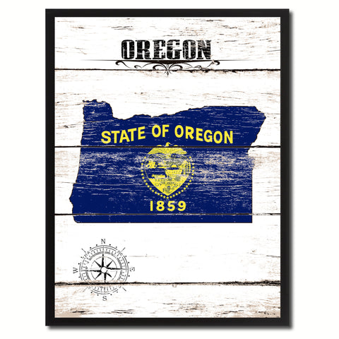 Oregon State Flag Gifts Home Decor Wall Art Canvas Print Picture Frames