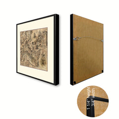 Land Vintage Antique Map Wall Art Home Decor Gift Ideas Canvas Print Custom Picture Frame