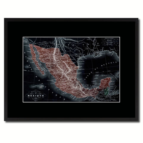 Mexico Vintage Vivid Color Map Canvas Print, Picture Frame Home Decor Wall Art Office Decoration Gift Ideas