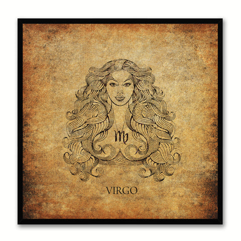 Zodiac Virgo Horoscope Canvas Print, Black Picture Frame Gifts Home Decor Wall Art Decoration