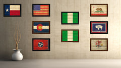Nigeria Country Flag Vintage Canvas Print with Black Picture Frame Home Decor Gifts Wall Art Decoration Artwork