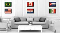 Croatia Country Flag Texture Canvas Print with Black Picture Frame Home Decor Wall Art Decoration Collection Gift Ideas