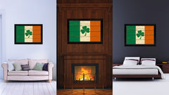 Ireland Saint Patrick Flag Vintage Canvas Print with Black Picture Frame Home Decor Wall Art Decoration Gift Ideas