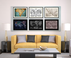 Mexico Vintage Sepia Map Canvas Print, Picture Frame Gifts Home Decor Wall Art Decoration