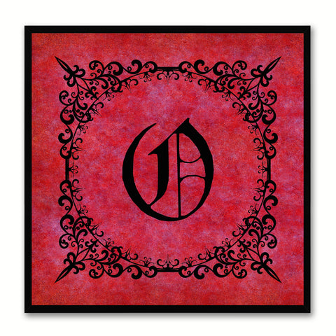 Alphabet O Red Canvas Print Black Frame Kids Bedroom Wall Décor Home Art