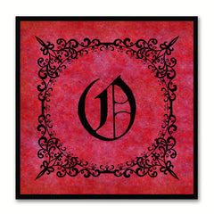 Alphabet O Red Canvas Print Black Frame Kids Bedroom Wall Décor Home Art