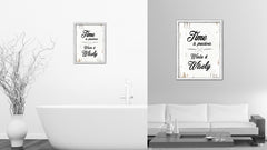 Time Is Precious Waste It Wisely Vintage Saying Gifts Home Decor Wall Art Canvas Print with Custom Picture Frame