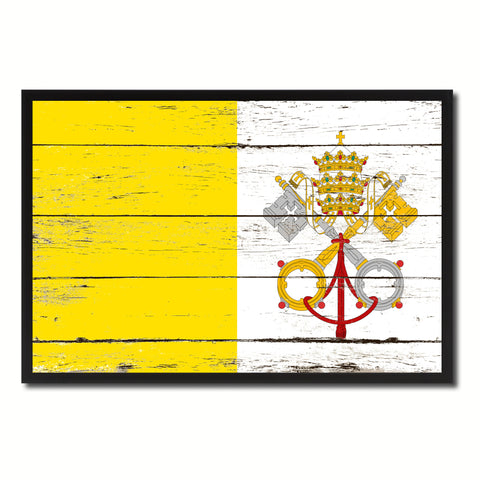 Vatican City Country National Flag Vintage Canvas Print with Picture Frame Home Decor Wall Art Collection Gift Ideas