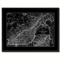 Quebec Montreal Vintage Monochrome Map Canvas Print, Gifts Picture Frames Home Decor Wall Art