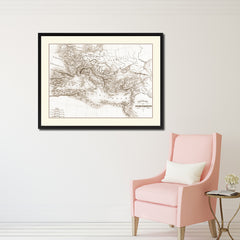 Constantine Empire Vintage Sepia Map Canvas Print, Picture Frame Gifts Home Decor Wall Art Decoration