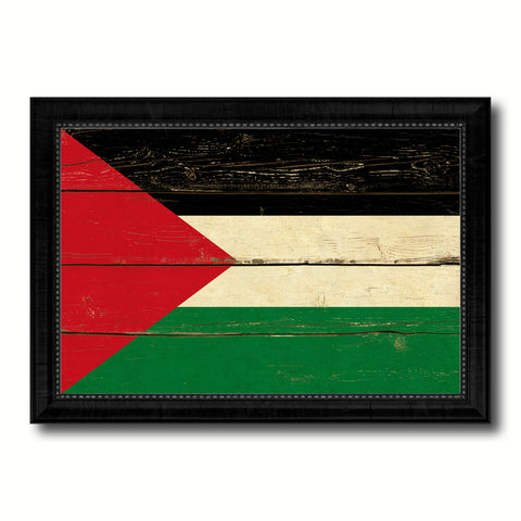 Paalestinian Country Flag Vintage Canvas Print with Black Picture Frame Home Decor Gifts Wall Art Decoration Artwork