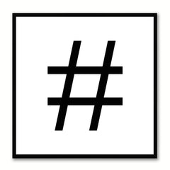 Hashtag Social Media Icon Canvas Print Picture Frame Wall Art Home Decor