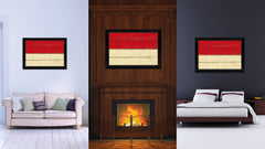 Indonesia Country Flag Vintage Canvas Print with Black Picture Frame Home Decor Gifts Wall Art Decoration Artwork
