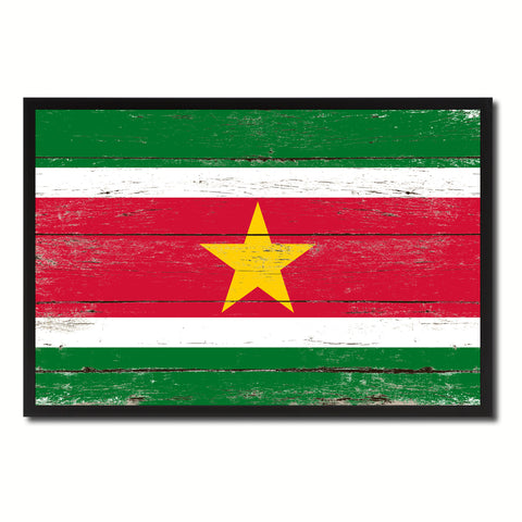 Suriname Country National Flag Vintage Canvas Print with Picture Frame Home Decor Wall Art Collection Gift Ideas