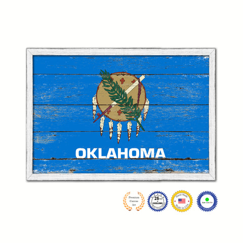 Oklahoma State Vintage Map Gifts Home Decor Wall Art Office Decoration