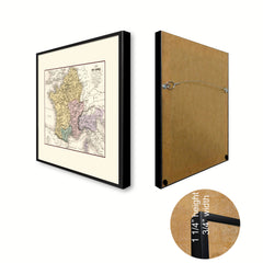 France Vintage Antique Map Wall Art Home Decor Gift Ideas Canvas Print Custom Picture Frame