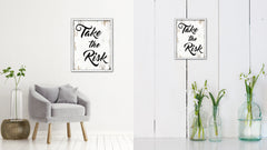 Take The Risk Vintage Saying Gifts Home Decor Wall Art Canvas Print with Custom Picture Frame