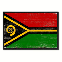 Vanuatu Country National Flag Vintage Canvas Print with Picture Frame Home Decor Wall Art Collection Gift Ideas