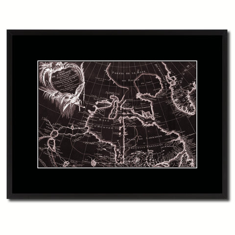 North East Canada & Greenland Vintage Vivid Sepia Map Canvas Print, Picture Frames Home Decor Wall Art Decoration Gifts