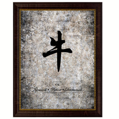 Zodiac Ox Horoscope Canvas Print Brown Picture Frame Home Decor Wall Art Gift Ideas