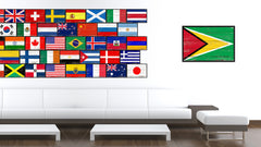 Guyana Country National Flag Vintage Canvas Print with Picture Frame Home Decor Wall Art Collection Gift Ideas