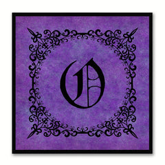 Alphabet O Purple Canvas Print Black Frame Kids Bedroom Wall Décor Home Art