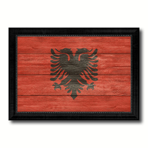 Austria Country Flag Vintage Canvas Print with Brown Picture Frame Home Decor Gifts Wall Art Decoration Artwork